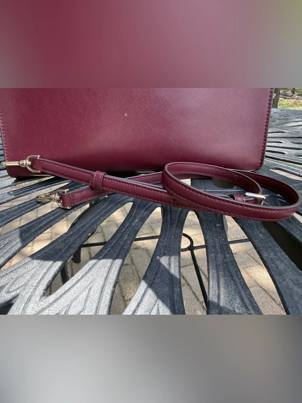 Kate Spade Staci Satchel Crossbody in Cherrywood Burgundy